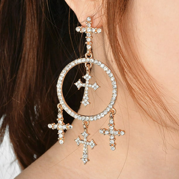 Retro Earring Alloy Natural Stone Pendant Dangle Ear Drop Earrings Women Jewelry 